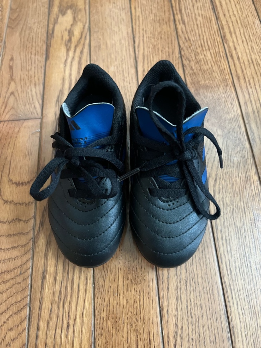 adidas Kids Firm Ground Soccer Cleats Black and Blue Size 10T